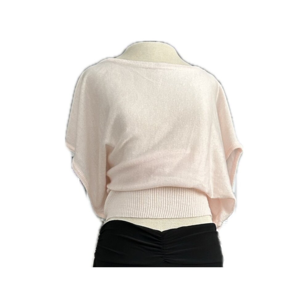 vintage y2k 90s ballet pink shimmer batwing top, wet seal